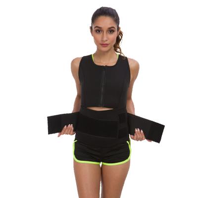 China Breathable Double Belt Neoprene Sauna Body Shaper Slimming Vest For Woman With Waist Trainer Belt for sale