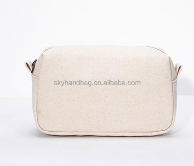 China Durable Wholesale Eco-Friendly Cotton Canvas Fabric Makeup Zipper Cosmetic Bag for sale