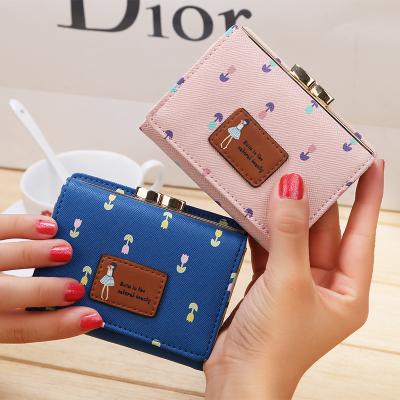 China Korean Lovely Fashion Coin Bag Bag Graffiti Wallet Short Zipper Ladies Anti-theft Small Mini Wallet for sale