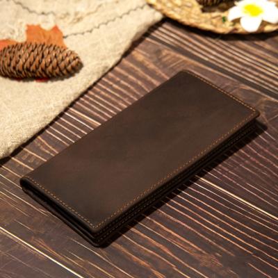 China Crazy Horse Waterproof High Quality Genuine Leather Wallet Durable Credit Card Holder Purse For Men's Business for sale