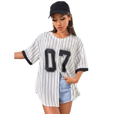 China Wholesale Antibacterial Collar Custom Sublimated Round Baseball Tank Top For Women for sale