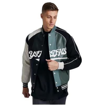 China Splicing Type Embroidery Antibacterial Custom Leather Fashion Streetwear Jacket For Men for sale