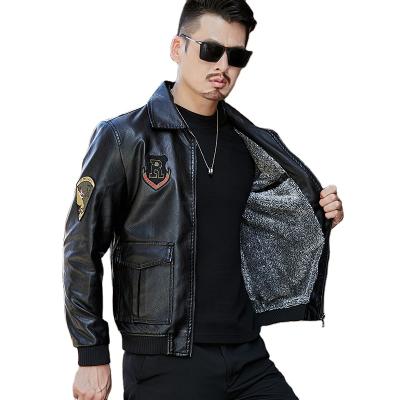 China Men's Waterproof PU Leather Thicked Jacket Motorcycle Men's Leather Jacket Male Flying Masculino Leather Jacket for sale