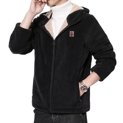 China Plus Size Velvet Male Men's Fox Windproof Jacket Winter Sweater Fleece Thickening Hooded Jacket for sale