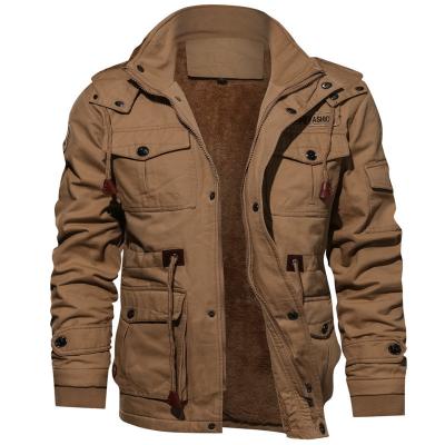 China 2022 Wholesale Men's Hooded Bomber Jacket Winter Breathable Military Tactical Jackets With Fleece Inside Male Jackets And Coats for sale