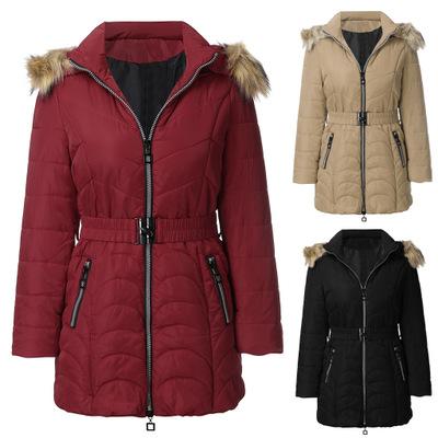 China Breathable Windrproof Women's Winter Thickened Stripper Jacket With Fur Hood for sale