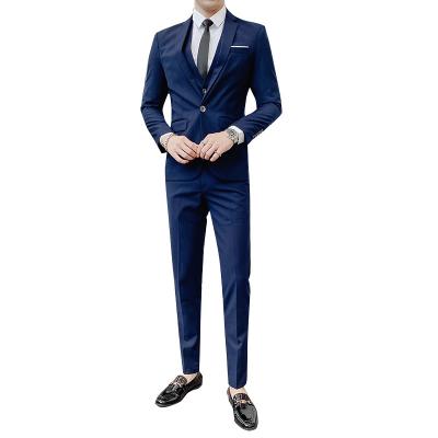 China Men's business casual wear anti-shrink suit set three-piece suit youth men's clothing robe jacket male for sale