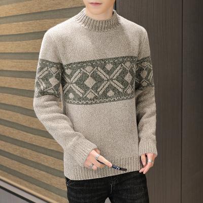 China 2021 Spring and Autumn New Fashion Men's Casual Pullover Contrast Color Pullover Men's Sweater Style Casual Top Clothing for sale