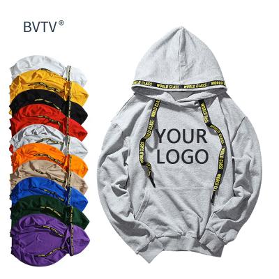 China Custom Logo 100% High Quality Viable Cotton Heavy White Mens Jogger Single Hoodie Sweatshirt Hoodies Custom Logo for sale