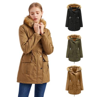 China New Style Viable Winter Women Plus Size Velvet Cotton-Padded Jacket Coat With Fur Collar Hooded Winter Warm Plus Size Jacket for sale