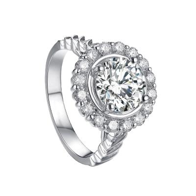 China Luxury Finger Ring Women Jewelry Gift DEF Moissanite Ring Wholesale FASHIONABLE Design Flower Zuanhui ShapeFashion Engagement Ring for sale