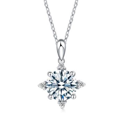 China Zuanhui Factory CLASSIC Romantic Romantic Moissanite Snowflakes 925 Sterling Jewelry Set Wedding Necklace Silver Gold Plated For Casual for sale