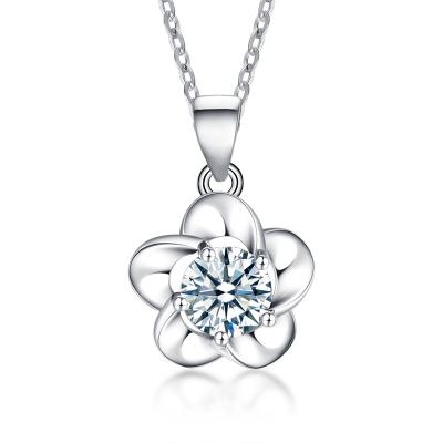 China Zuanhui Factory Jewelry 925 Sterling Silver T Necklace CLASSIC Gold Plated Rose Flower Lovely Love Gift for Casual for sale