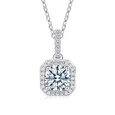 China Zuanhui Factory Direct Gold Plated Women's S925 Sterling SilverDEF VVS Necklace 1 Carat Moissanite Wedding for sale