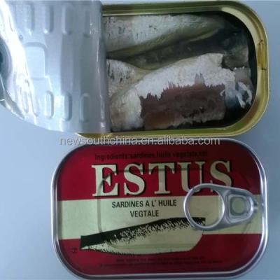 China Canned Chinese sardines in oil 125g for sale