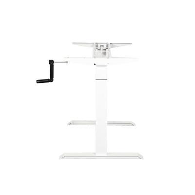 China Eisdir M2 Manual Crank Height Adjustable Sit To Stand Office Computer Desk (Height) With Wooden Desk for sale