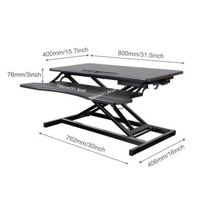 China Cheap Height Adjustable Desk Shock Absorber Computer Standing Computer Desk (Height) Adjustable With Double Desk for sale