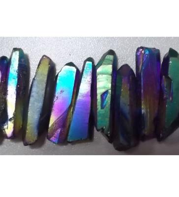 China Clear Rainbow Crystal Attractive Natural Rough Gemstone Quartz Points for sale