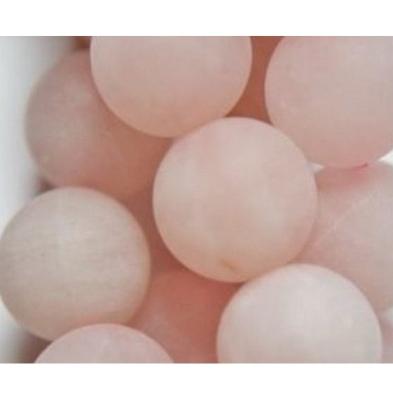 China No Natural Gemstone Beads Rose Quartz Matte Round Beads Matte Ball Spheres for sale