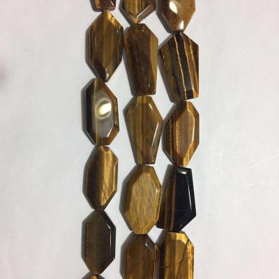 China Other Wholesale Natural Gemstone Tiger Eye Flat Tumbled Faceted Beads for sale