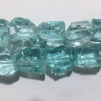 China 13-15*18-22mm Attractive or Rough Tumbled Beads Customized Glass Hot Blue Green Quartz Color Jewelry Gemstone Sale Nuggets for sale