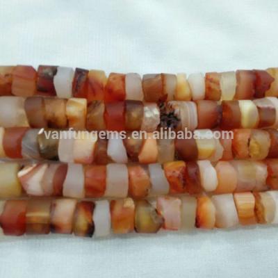 China Other Center Drill Wholesale Natural Red Rough Coins Agate Gemstone Heishi Beads Rough Disc for sale