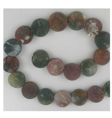 China Natural Indian Rough Agate Coins Flat Round Stone 15-25mm Gemstone Disc Beads for sale