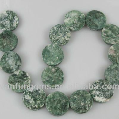 China Other Stain Natural Green Stone Coins Rough Gemstone Semi Precious Stone for sale