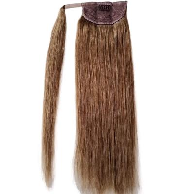 China Silky Straight Wave Natural Brazilian Hair Wrap Around Pulled Pony Tails 100% Double Drawstring Ponytail Hair Extensions for sale