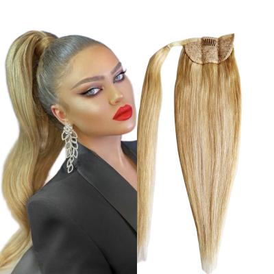 China Cheap Price Natural Silky Straight Wave Wrap Around Elastic Drawstring Ponytail Hair Extension, Hair Ponytails for sale