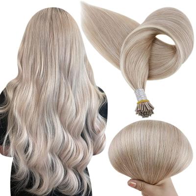 China Silky Straight Hair Wholesalers Invisible Lasting Cuticle Remy Aligned Keratin Wave I Tip Hair Extensions With Full Ends for sale