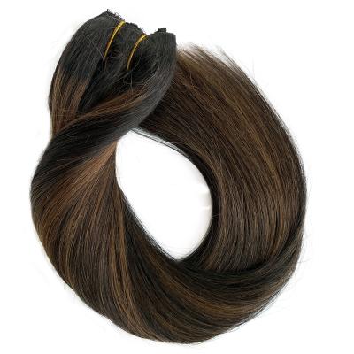 China Factory Direct Wholesale Black Silky Straight Halo Extensions Real Wave 1bT30P1b Hair Extensions For Women Straight 100g Thick Hair Extensions for sale