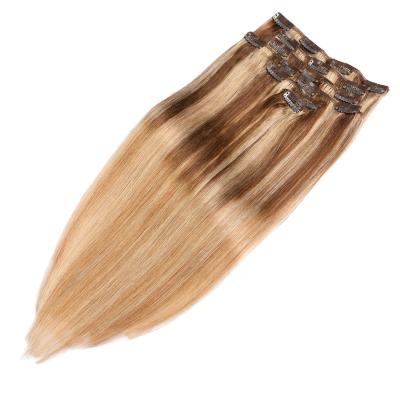 China Silky Straight Wave Silky Straight Hand Tied 100% Human Remy Cuticle Clip In Hair Extension for sale