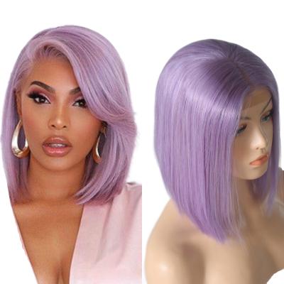 China Straight 180% Density Hand Tied Colored Straight 13*4 Lace Frontal Hair Bob Wigs Short for sale