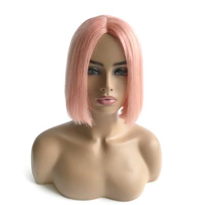 China Machine Made Brazilian Virgin Hair Full Front Wig Cuticle Aligned Unprocessed Hair Straight Pink Brazilian Hair Bob Wigs For Black Women for sale