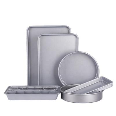 China Hot Selling Viable Bakeware Rectangle Metal Molds Non-Stick Cake Sheets Set Brownie Cake Baking Sheets For Oven for sale