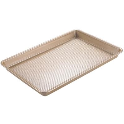 China Hot Selling Amazon Viable 10x15 in Textured Nonstick Baking Sheets Metal Cake Trays Molds for Oven Jelly Roll Pan for sale