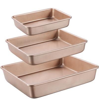 China Viable Custom Hot Selling Cake Tools Non-Stick Baking Pans Oven Deep Baking Pans Bakeware Metal Trays Set for Home Kitchen for sale