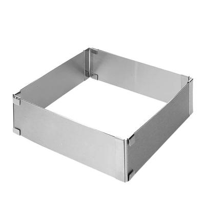 China Viable Wholesale 6-11 Inch Stainless Steel Bulk Square Shaped Ring Baking Tool Mousse Cake Adjustable Circular Mold for sale