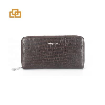 China RFID Customized Color Logo Stone Clutch Zipper Wallet Genuine Leather Men Clutch Bag Along for sale