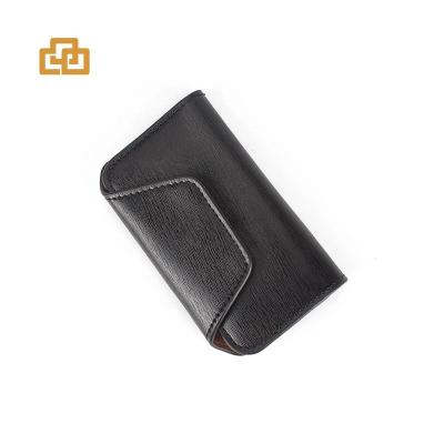 China Fashion Car Key Chain Holder Men Leather Wallet Car Key Chain Holder 6 Ring Pouch Case for sale