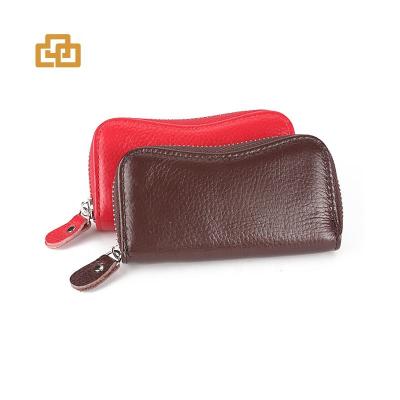 China Fashion Women And Men Key Holder Genuine Leather Key Chain Holder With Zipper for sale