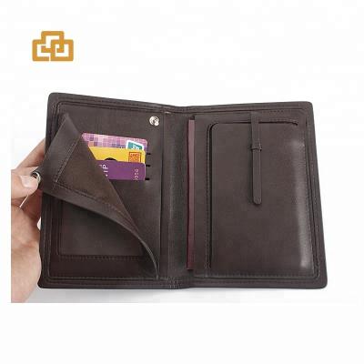 China Fashion High Quality Leather Card Wallet Passport Pocket, RFID Blocking Passport Holder for sale