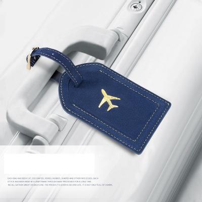 China Flat Suede Fabric Business Luggage Customized Gift Pattern Leather Luggage Tag for sale