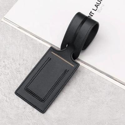 China Fasion New Arrival Luggage Tag Travel Colorful Custom Logo PU Leather Luggage Tag for sale