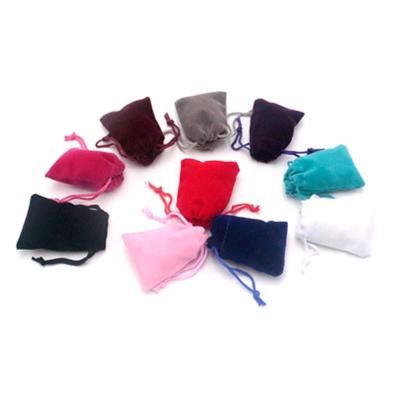 China 5x7cm Small Recyclable Mini Blue Velvet Drawstring Pouch Wholesale Jewelry Pouch Wedding Ring Pouch for sale