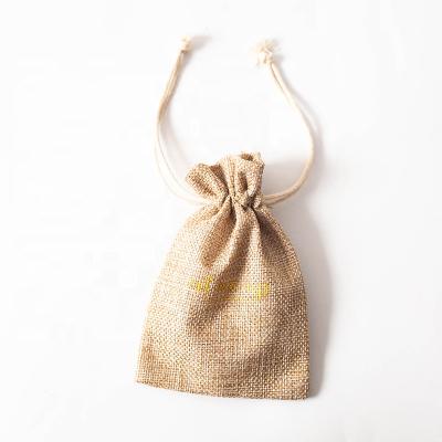 China Good Quality Wedding Small Drawstring Mini Jute Gift Bags Christmas Natural Burlap Burlap Pouches Jewelry Packaging Jewelry for sale