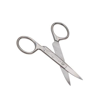 China Left Handed Scissors Factory Direct Silver Scissors Stainless Steel Eyebrow Scissors Beauty Makeup Tool for sale