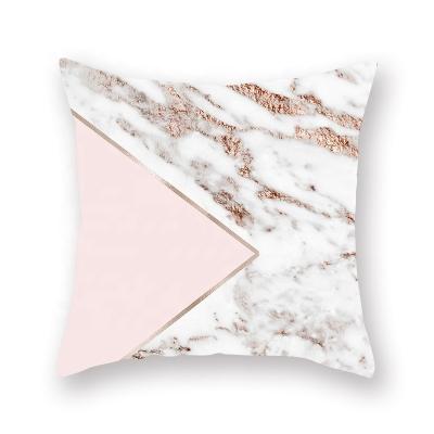 China Hot Anti-Decubitus Home Decor Style Amazon CIO Nordic Marble Rose Geometric Gold Pillow Case Waist Pillow for sale