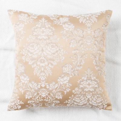 China Factory Direct Sale Simple Elegant Square Anti-Decubitus Jacquard Cushion Cover With Floral Pattern for sale